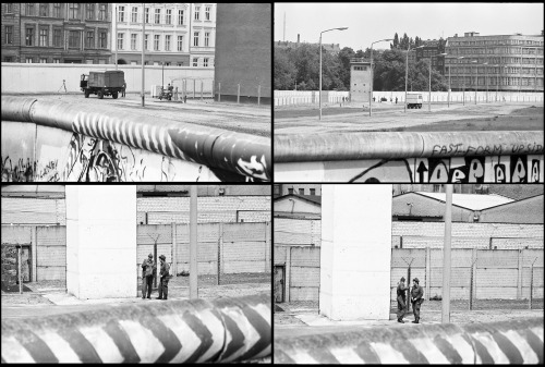 The Berlin Wall and DDR Grenzpolizei at Luckauer Strasse and Waldemarstrasse, 1986.