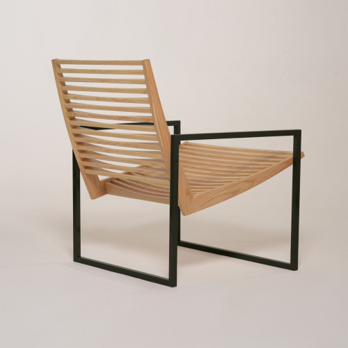 pickledesign:  mindher:  Furniture by KRESSE  The Slat Lounge, a sculpted slat seat with powder coated steel base. 