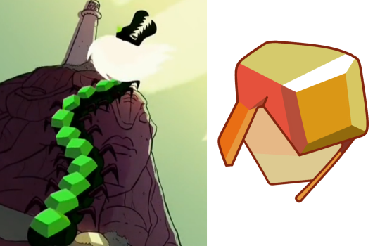 glowering-smol:  so I was rewatching su and I’m 90% sure Centipeetle was/is a Quartz warrior? I mean every Quartz we’ve seen has had the wild, white hair She (in her corrupted form) has  gem armor similar to Jasper’s There’s a few frames during