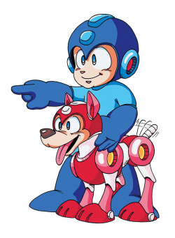 thevideogameartarchive:  Mega Man and Rush - best of friends!   [Mega Man Legacy Collection]   [The Video Game Art Archive] [Support us on Patreon] 