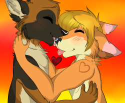 furrywolflover:A peace I got to surprise rex-the-shepherd ^ω^  Art is by:  http://www.furaffinity.net/user/sm0shy/