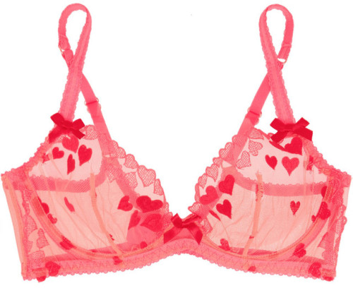 leauve - Agent Provocateur Cupid heart-embroidered stretch-tulle...