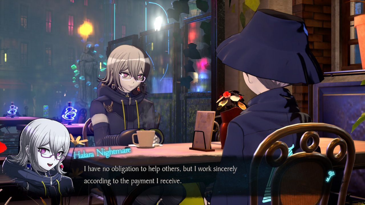 Master Detective Archives: RAIN CODE, Nintendo, Switch, Review, Beautiful woman, anime, dialogue, mystery, coffee