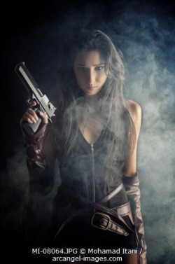 ziva75:  Woman with a gun by Itani stock