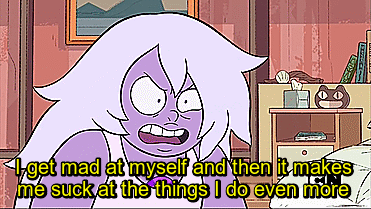 mrgeekonthiswebsite:   This scene really struck a chord with me. I know exactly how Amethyst feels and if you don’t, then I’ll tell you it sucks. I don’t get mad at other people when something happens, I get mad at myself because I think I’m worthless