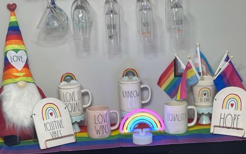 My display for Pride! #PrideMonth #PrideMonth2021 #LoveIsLove #RaeDunn https://www.instagram.com/p/C