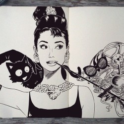 deviantart:  “And the beauty of a woman, with passing years only grows!” -Audrey Hepburn Doodle by 365-DaysOfDoodles.deviantART.com.