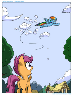 anibaruthecat:  pony-fuhrer:  twilightsparklesharem:  fisherpon:  Dreams and Reality - Commission by *latecustomer    oh rainbow, you are so awesome,  Lauren Faust’s original idea for Scootaloo was she would be handicapped and never able to fly. 