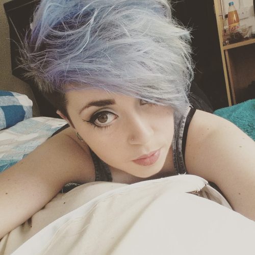 in love with my colour! #Lilac #Purple #Pastel #ShortHair #Colour #Selfie #makeup 