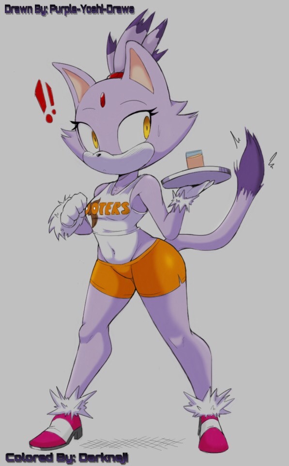 darkneji:Blaze the cat And Rouge the bat Drawn by @purple-yoshi-draws Colored by