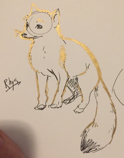 Did some requests for folks on the TDF discord because I was bored. Gold paint pen and fountain pen.