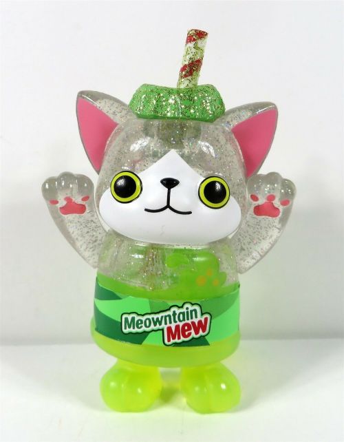 ebayfriends:(source)[id: a cartoony plastic figure of a cat standing on its hind feet. its body has 