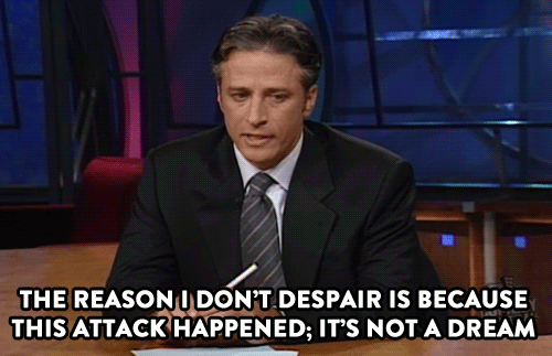 comedycentral:  Click here to watch Jon Stewart’s moving opening monologue from