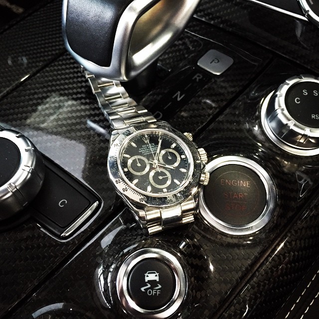 the-englishmanabroad:Speed kings! #rolex #daytona #mercedesbenz #sls ##carbonfibre