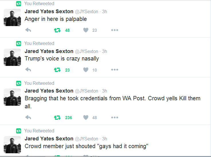 liberalsarecool:  sale-aholic:  This is from a TRUMP  rally, TONIGHT 6/14/16. For