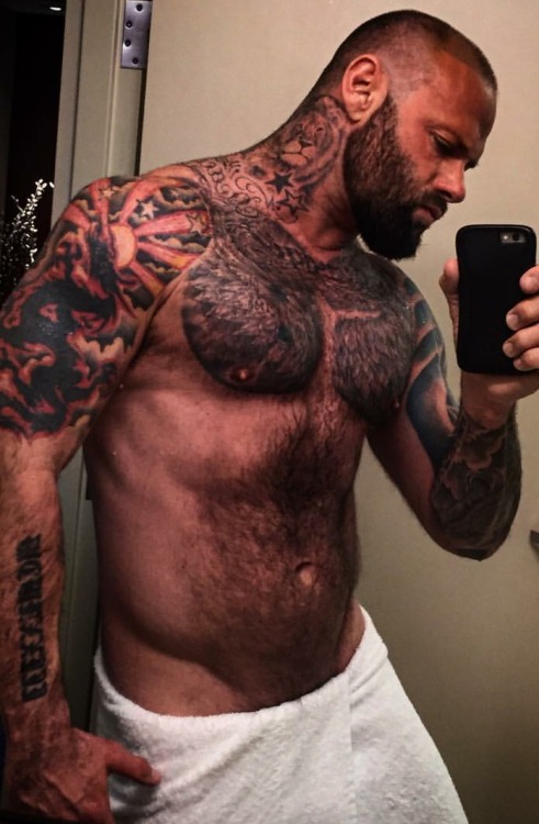 wrestlehead:  Jimbo, James Mordaunt In various stage of dress and tatt.  Handsome, awesome ink work, great pecs my kind of man - WOOF