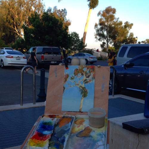 Today’s sketch. #gouachepainting #pochadebox #pleinairpainting #cigarbox #cigarpaintboxco #san