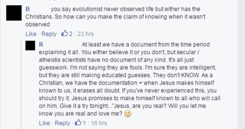 I really doubt using creationism to segue into evangelism is nearly as effective a tactic as fundies