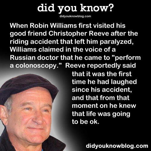 did-you-kno:  When Robin Williams first visited his good friend Christopher Reeve