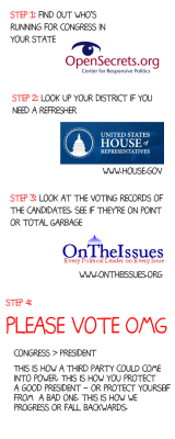 raltvater:  justinhubbell:  PLEASE RE-BLOG I don’t normally say that? but everyone is talking (shaming people) about how the Congressional elections are SO IMPORTANT - but nobody is educating folks on how to go about it.HERE IS HOW  Hey kids, don’t