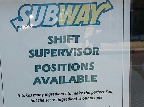 XXX nonaraptor:  Local Subway promotes cannibalism. photo