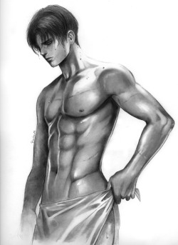 dirtylevi:    Levi Shower | Redwarrior3※ I have received permission from the artist to post their artworks.※ Do NOT upload without written permission from the artist.※ Do NOT remove this caption.   