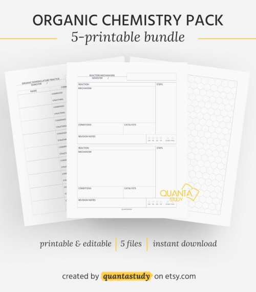 quantumheels:FREE Organic Chemistry Printable PackOrganic chemistry can be difficult, but your study
