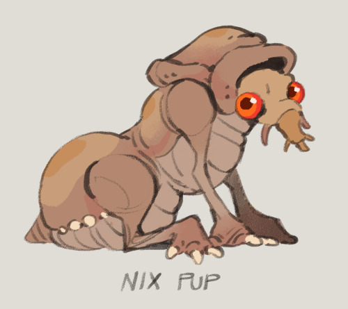 icicleteeth:Finally had a chance to sketch a headcanon I’ve had for a long time about nix hounds… th