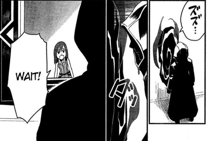 nativehueofresolution:  riku and kairi’s reunion from the kh ii manga