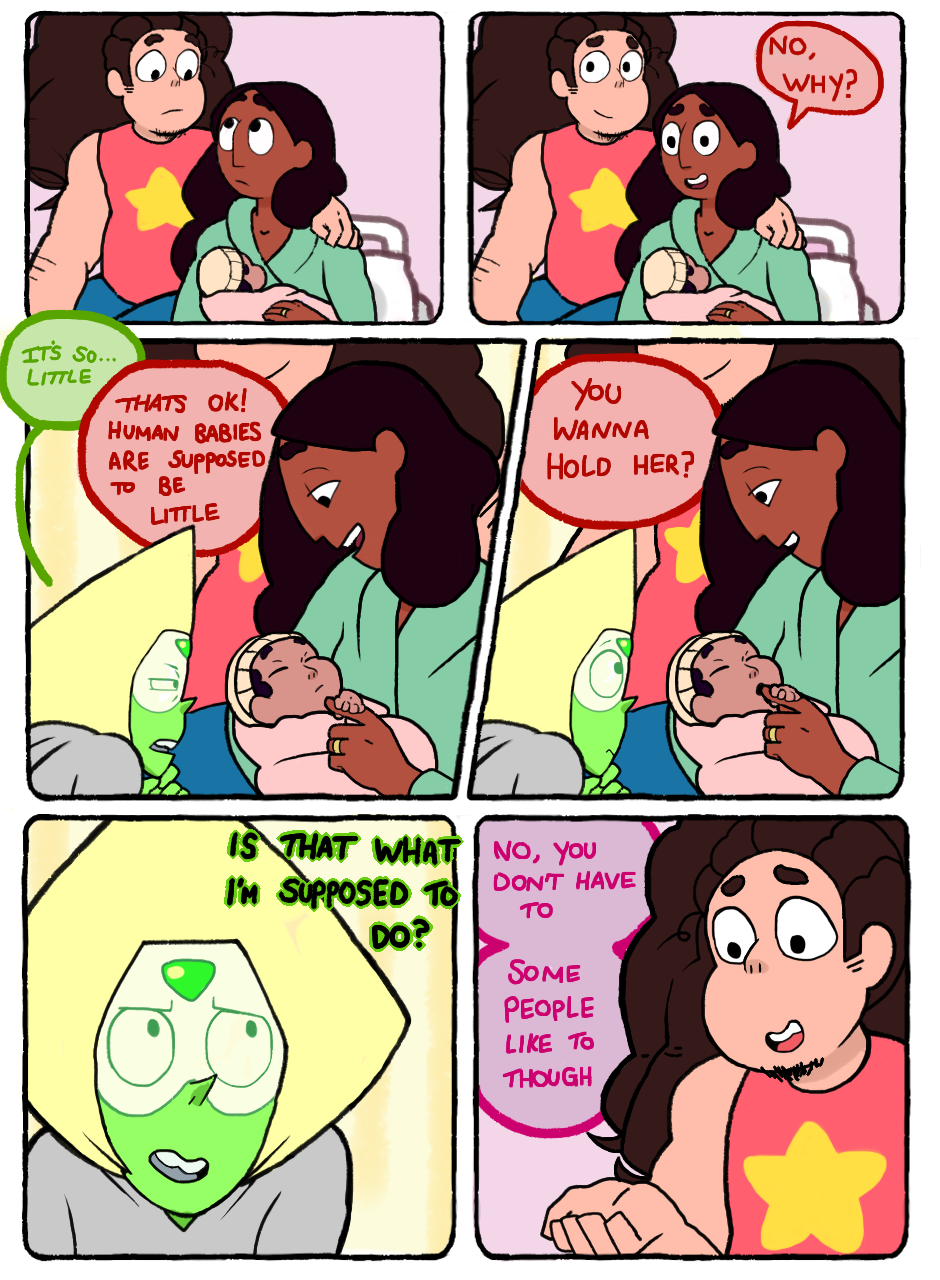 crystalwitches:   aunt peridot meets a baby  (ft the crystal grandmas and president