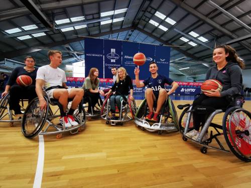 Having fun at the wheelchair basketball tournament :)