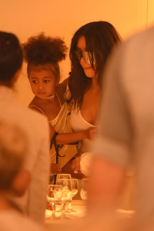 celebritiesofcolor:Kim Kardashian and North West at Cipriani Restaurant in NYC