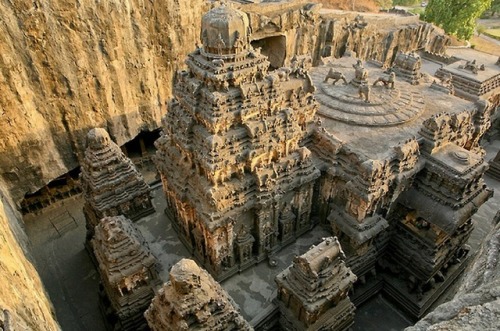 Kailasa Temple in IndiaThis is carved out of a single piece of rock.