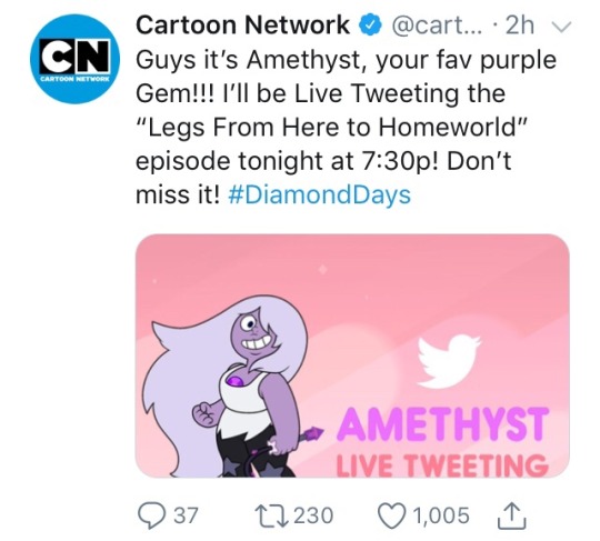 crewniverse-tweets: Amethyst live tweeting that new episode, Legs from here to Homeworld!Make sure to watch if you haven’t all ready Twitter  