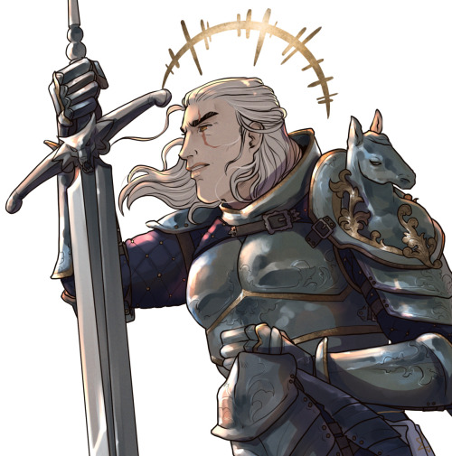 journeythroughunknownlands: Another lovely commission for a supporters campaign, Paladin Geralt.&nbs