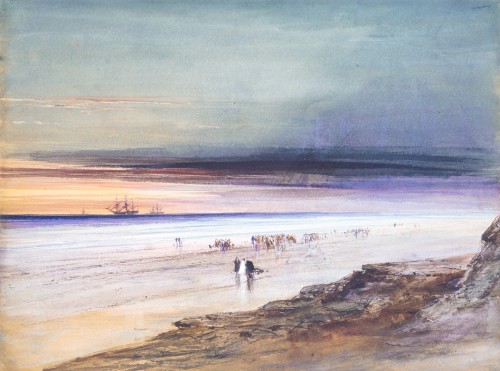 Beach SceneJames Hamilton (American, born Ireland; 1819–1878)ca. 1865Watercolor and gouache on off-w