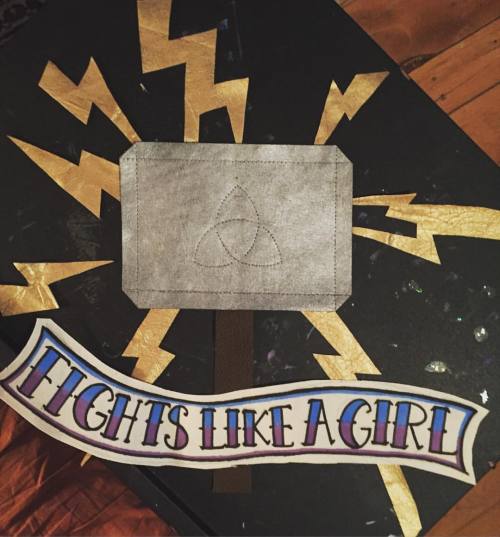 peppermonster:Workin on my Feminist Punk Thor vest. Male tears empower me. #feminism #feminist #thor