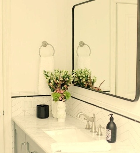 Bathroom 3/4 Bath Bathroom - Mid-sized Transitional 3/4 White Tile And Porcelain Tile Porcelain Tile