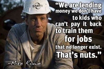 epicdoubletap:  southernsideofme: Mike Rowe is a National Treasure  Mike Rowe relaunches his scholarship program  For the fourth year in a row, Mike Rowe, the former Discovery  Channel and CNN star,  is helping get America’s workforce back on its 