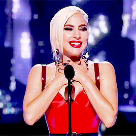 mother-gaga:  Lady Gaga accepts the award for Best Music Documentary for Gaga Five