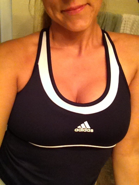 happyhornyoldmarriedcouple: Sweaty girl, home from rugby fun.-the wife Sporty.