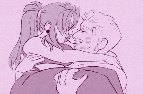 sherahighwind:he only lifts so he can always carry her around like a baby.jpg