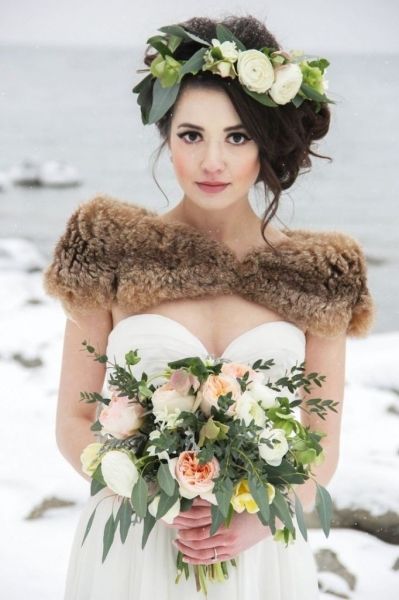 Hairstyle Ideas Hairstyles 2017 by taciban.com: Flower Crown Hairstyle Winter Wedding Ideas Winter Wedding Hairstyle With Floral Crown Romantic Wedding Hairstyles With Flower Crown Diy Tutorials