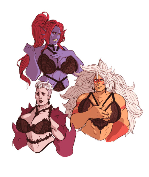 kikistavern: Doodled my new wives in bralettes because I have a problem.