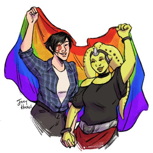 Lana and Viri celebrating pride together for the 4th year in a row! Along with Jaesa and Suvia for @