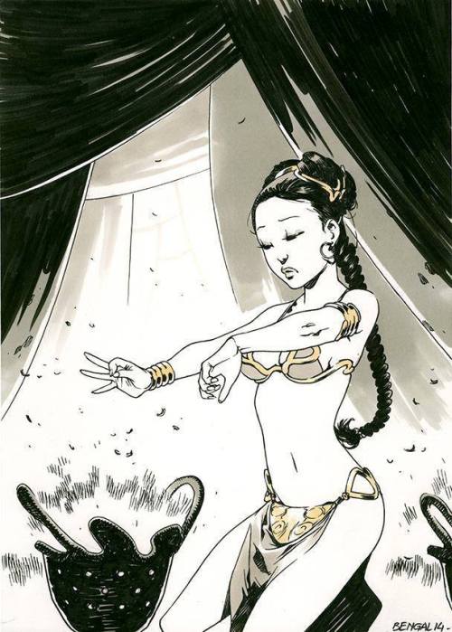 bear1na:  Star Wars - Darth Vader, Yoda, Togruta, and Slave Leia by Bengal *
