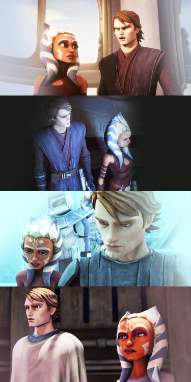 pollyperks:star wars: the clone wars meme: (2/7) relationships → Anakin and Ahsoka“You’re reckless, 