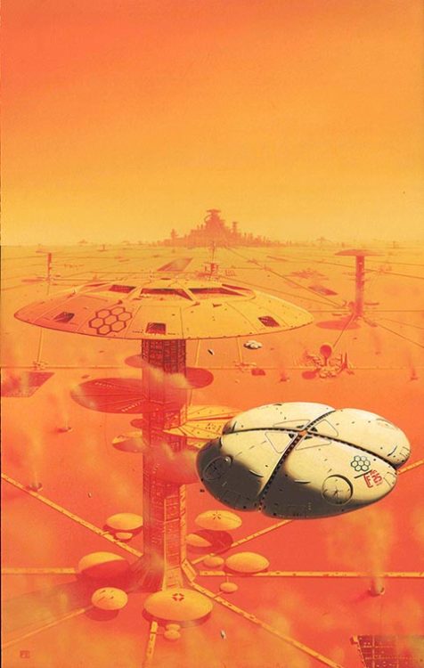 manyworldspress:Peter Elson, cover illustration for Nova 4, edited by Harry Harrison (Sphere, 1976).