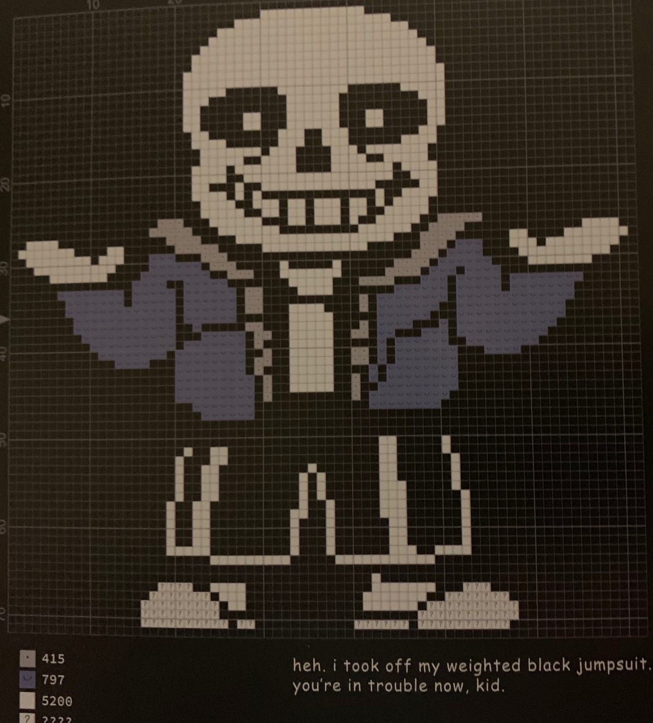 Cross Stitch Pattern Undertale Video Game Sans Funny PDF Set -   Singapore