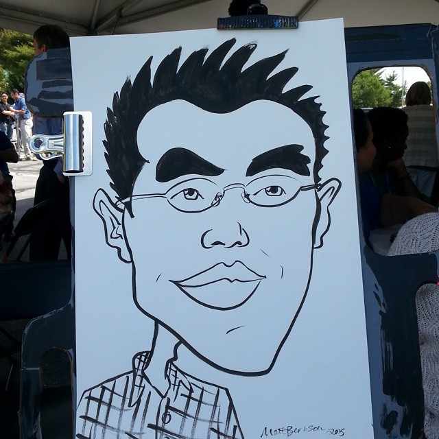 Caricature from a gig today. #caricaturist #mattbernson #caricatures #gigs #portrait